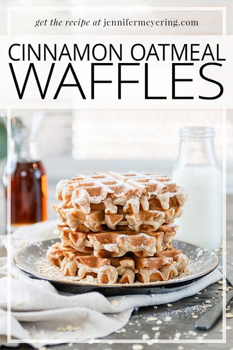 Oatmeal Waffles, Cinnamon Waffles, Waffle Iron Recipes, Healthy Waffles, Old Fashioned Oats, Healthy Nutrition Plan, Homemade Waffles, Cinnamon Oatmeal, Belgian Style