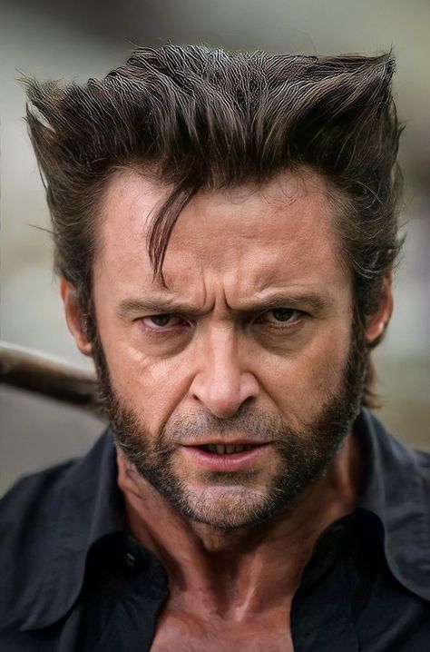 Hugh Jackman Portrait, Huge Jackman Wolverine, Hugh Jackman Hair, John Byrne Wolverine, Wolverine Yellow Suit, Wolverine Haircut, Wolverine Hairstyle, Logan Drawing, Wolverine Reference