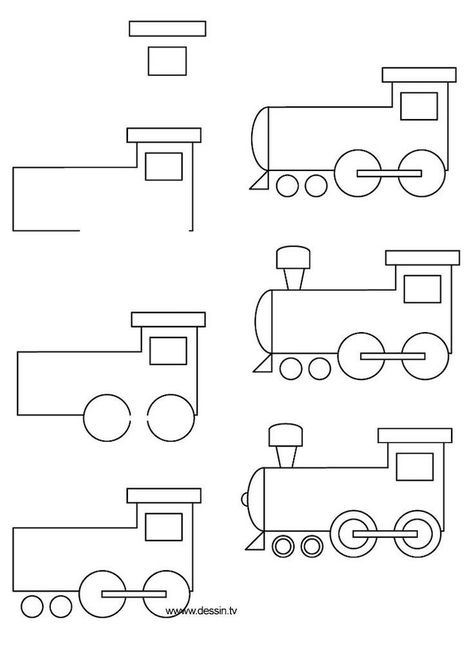 how-to-draw-a-train-locomotive-in-seven-steps-easy-drawings-step-by-step-black-and-white-sketch-diy-tutorial How To Draw A Train, Train Printable, Cool Pictures To Draw, Group Description, Yoda Drawing, Drawing Pages, Minnie Mouse Drawing, Yj Wrangler, Train Drawing