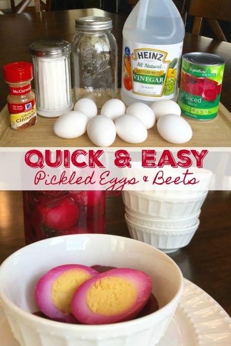 Pickled Red Beet Eggs Recipe, Pickeled Eggs, Pickled Eggs And Beets, Easy Pickled Eggs, Red Beet Eggs Recipe, Picked Eggs, Pickled Eggs Recipe, Quick Pickled, Pickled Eggs