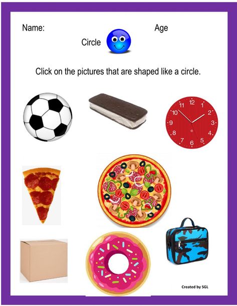 Circle Circle Objects Drawing, Circle Shaped Objects, Circle Objects, Circle Time Games, Parts Of A Circle, Oxford Reading Tree, Body Parts Preschool, Reading Tree, Toddler Games