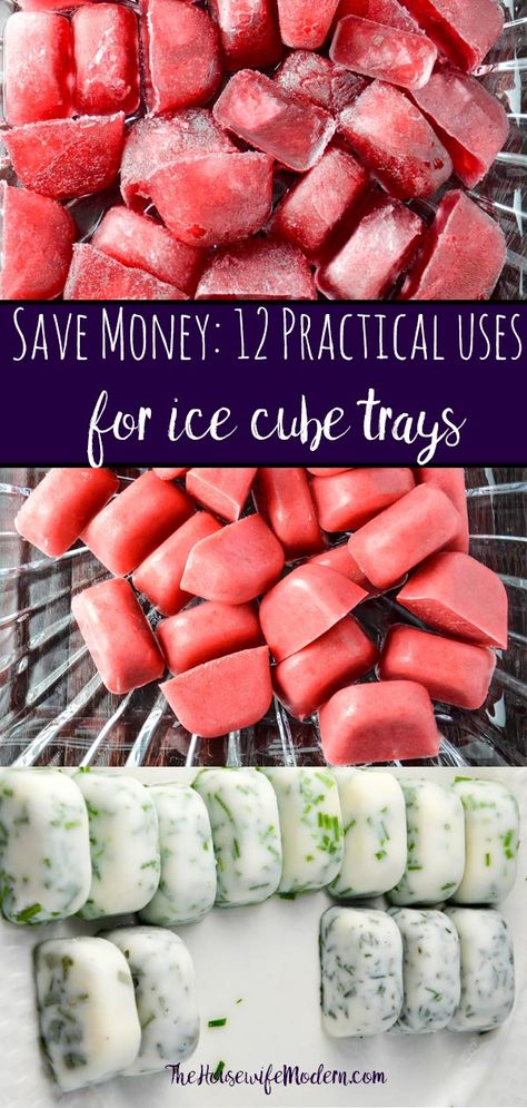 Ice Cube Tray Hacks, Ice Cube Tray Recipes, Freezing Herbs, Cooking Courses, Cooking Homemade, Money Saving Meals, Money Save, Frozen Veggies, Ice Cube Trays