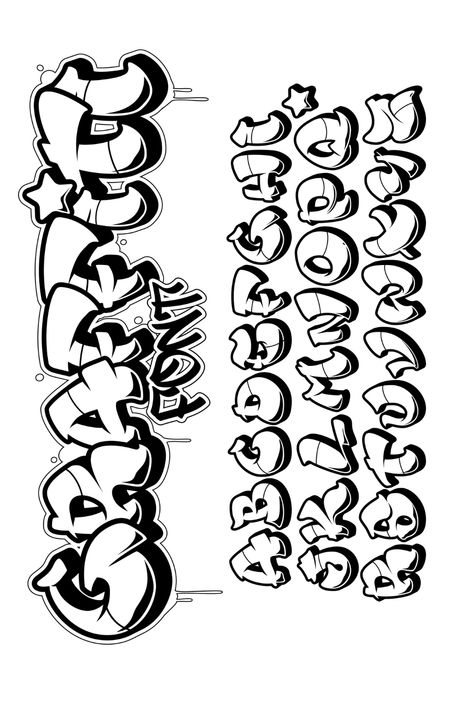 Graffiti writing with A drip effect and a star. Alphabet font art illustration. Free printable coloring page. 3d Alphabet Letters Fonts, Drip Graffiti Letters, 3d Graffiti Alphabet, Cute Graffiti Letters, Star Fonts Alphabet, Drippy Letters Alphabet, Funky Fonts Alphabet, Throwies Graffiti Alphabet, Cool Writing Fonts