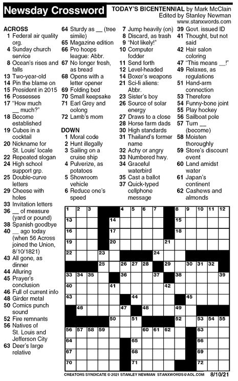 Free daily crossword puzzles from newsday Printable Crossword Puzzles For Adults, Wedding Crossword Puzzle, Free Printable Crossword Puzzles, Fill In Puzzles, Printable Crossword Puzzles, Difficult Puzzles, Mind Puzzles, Critical Thinking Activities, Minecraft Coloring Pages