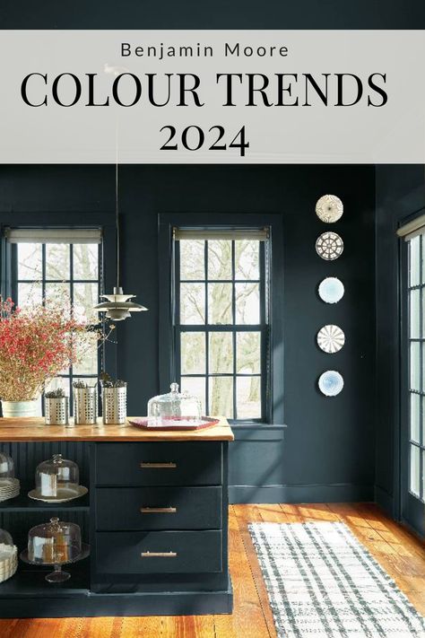 Benjamin Moore Colour of the Year 2024 - Blue Nova - Claire Jefford Regent Green, Dark Blue Paint Color, Color Trends 2024, Benjamin Moore Blue, Kitchen Color Trends, Dark Blue Paint, Paint Trends, Dark Paint Colors, Trending Paint Colors