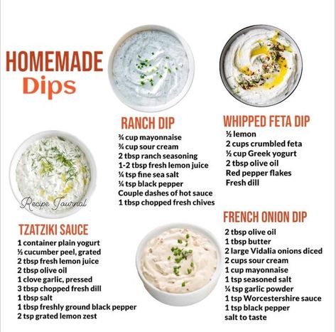 Jamie Oliver Recipes | Best crowd-pleasing homemade dips | Facebook Homemade Dips, French Onion Dip, Hot Sauce Recipes, Recipe Journal, Feta Dip, Jamie Oliver Recipes, Whipped Feta, Low Fat Yogurt, Onion Dip