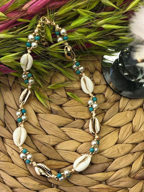 Excited to share the latest addition to my #etsy shop: Sea Shell Cowrie Glass Bead Pearl Turquoise Stone Necklace, Gold Plated Beads Cute Jewellery, Beach Summer Holiday Jewelry, Cord Necklace, https://etsy.me/33Rq8rX #blue #turquoise #gemstone #turquoisebluestone #sea Cute Jewellery, Mermaid Jewelry, Puka Shell, Seashell Necklace, Stylish Necklace, Shell Jewelry, Holiday Jewelry, Necklace Blue, Cool Necklaces