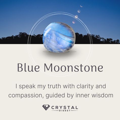 Moonstone crystal affirmations - I speak my truth with clarity and compassion, guided by inner wisdom Blue Moonstone Meaning, Moonstone Crystal Meaning, Crystal Affirmations, Moonstone Meaning, Dreams Will Come True, Psychic Protection, Astral Travel, Moonstone Crystal, Body Healing