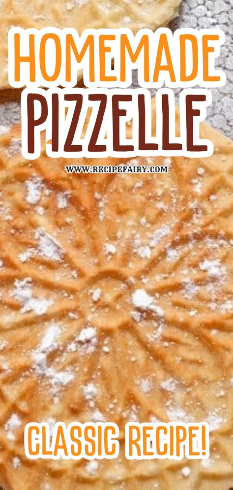 Add a touch of Italian elegance to your holiday table with this Homemade Pizzelle Recipe! These crisp waffle cookies, delicately flavored with anise, are the perfect festive treat. Learn how to make them in just 20 minutes – click here to download the recipe and make your Christmas a little sweeter! Pittzell Cookies, Best Pizzelle Recipe, Anise Pizzelle Recipe, Cream Filled Pizzelles, Pizelle Recipe Easy, Pizzelle Cookies Recipe, Cinnamon Pizzelle Recipe, Pitzells Cookies Recipe, Pizzelles Recipe Italian