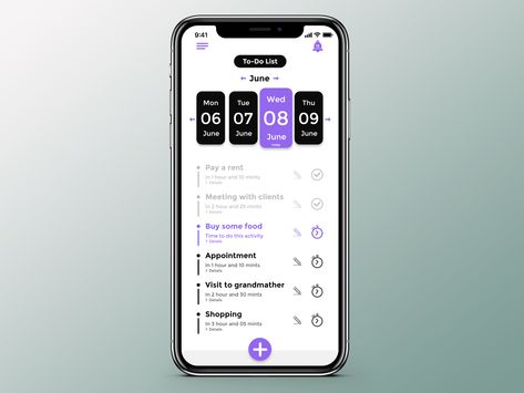 To-Do List App Ui by Afaq Todo List Ui Design, To Do List App Design, List Design Layout, List Ui Design, Crm Design, To Do List App, Todo List App, App Navigation, Schedule App