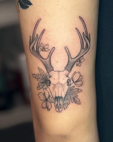 Just a reminder that we do big work as well! Hit up our artists for bigger work! #sandiegotattooshop Realism Deer Tattoo, Feminine Deer Skull Tattoo, Elk Antlers Tattoo, Deer Antler Knee Tattoo, Caribou Antler Tattoo, Deer Skull Knee Tattoo, Antler Knee Tattoo, Floral Deer Tattoo, Deer Antler Tattoo With Flowers