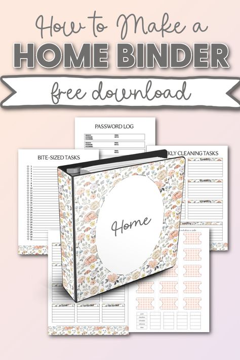 Home Management Binder Ideas, Free Home Management Printables, Home Organization Binder Printables Free, Home Organization Planner, Free Printable Organization Sheets Home Management Binder, Family Binder Free Printables Templates, Home Planner Ideas, House Binder Organization, Apartment Binder