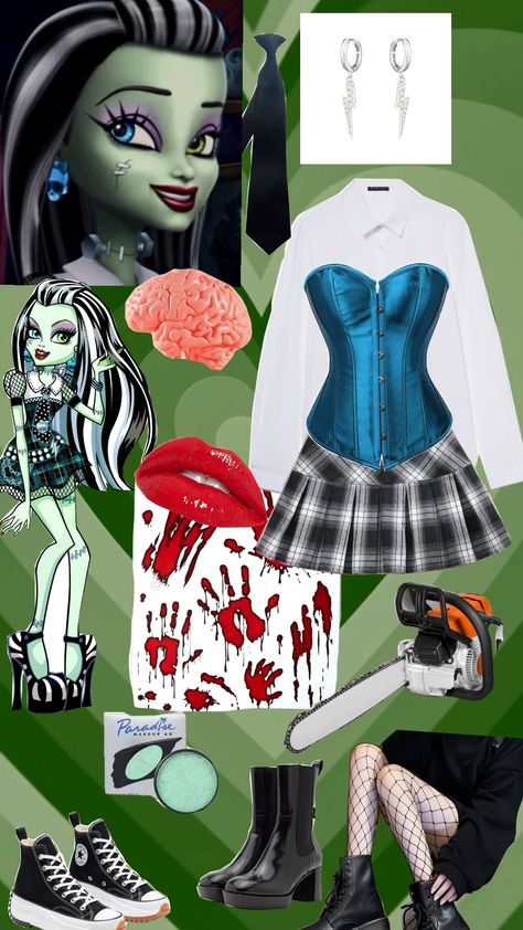 #halloween #frankiestein #mosterhigh #costume Monster High Halloween Costumes, Sister Halloween Costumes, Disney Villain Costumes, Monster High Halloween, Estilo Blair Waldorf, Monster High Costume, Frankenstein Costume, Duo Halloween Costume Ideas, Creepy Halloween Costumes