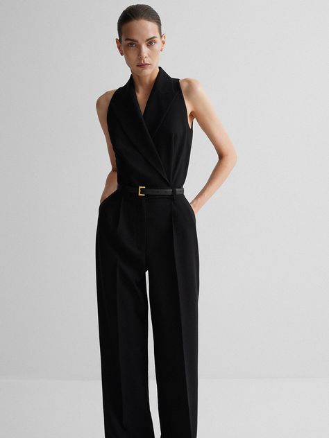 Formal Black Jumpsuit, Work Jumpsuit, Elegant Girls, Collar Jumpsuit, Fancy Suit, Formal Jumpsuit, Jumpsuit Elegant, Stylish Clothes, Prom Outfits