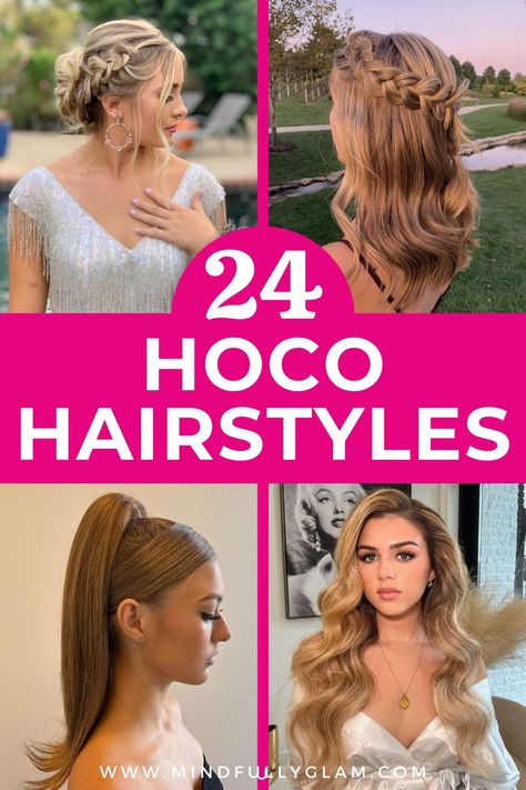 hoco hairstyles Hoco Hairstyles Easy, Hair For Medium Length Hair, Easy Hoco Hairstyles, Hair For Curly Hair, Hair For Short Hair, Easy Homecoming Hairstyles, Curly Hair Straight, Updos Hairstyles, Fall Hair Cuts