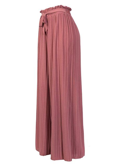 Women Trousers Design Pants, Shein Wide Leg Pants, Pants Vocabulary, Casual Chiffon Trousers, High Waisted Wide Leg Pants Outfits, Loose Fit Pants Outfit, Palazzo Pants Fall, Palazzo Styles, Pleated Pants Women