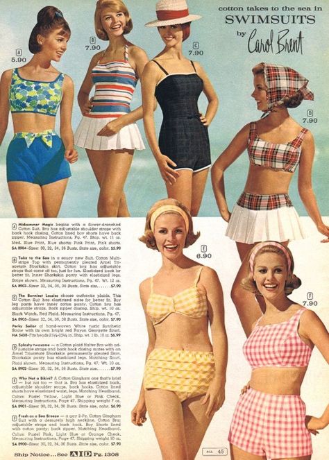 60s Swimsuits, 70s Bathing Suits | Retro Swimwear 70s Mode, Style Année 60, Style Année 70, Mode Pop, Retro Swimwear, Fashion 1960s, Vintage Swim, Look Retro, Vintage Swimwear