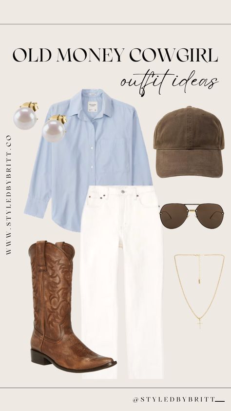 Coastal Cowgirl Work Outfit, Cowgirl Capsule Wardrobe, Old Money Western Outfits, Minimalist Cowgirl Outfit, Old Money Cowgirl Outfits, Old Money Cowgirl, Old Money Western Aesthetic, Old Money Western, Western Capsule Wardrobe