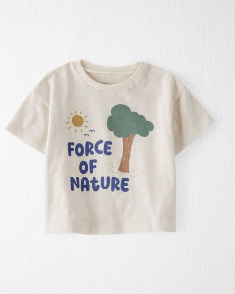 Sweet Cream Baby Organic Cotton Force of Nature Graphic Tee | carters.com Toddler Graphic Tee, Graphic Tee Style, Baby Graphic Tees, Force Of Nature, Sweet Cream, Birthday Boy Shirts, Boys Graphic Tee, Activewear Sets, Kids Graphic Tees