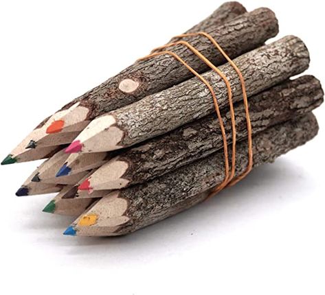 Camping Decorations, Pencil Tree, Rustic Party Decor, Coloring Pencils, Pencil Trees, Inexpensive Gifts, Rustic Party, Pencil Gift, Wooden Pencil