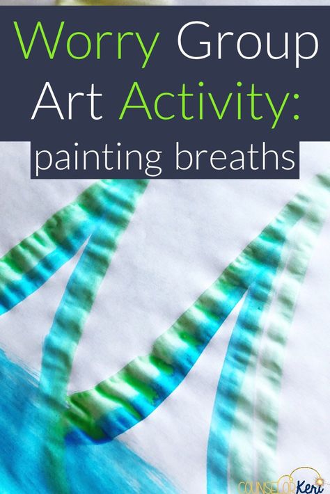 Worry group activity: Teach your students to practice controlled breathing and then complete an art activity to help your students visualize the breathing pattern. Great for small group counseling or individual counseling to teach calming strategies! Breathing Art, Mindful Journaling, Play Therapy Activities, Group Counseling Activities, Group Therapy Activities, Creative Arts Therapy, Mindful Art, Recreation Therapy, Calming Strategies