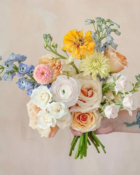 Prescott Wedding, Summer Pastel Wedding, Spring Bridal Bouquet, Pastel Wedding Colors, Winter Bridal Bouquets, Summer Wedding Flowers, Wedding Party Bouquets, Garden Wedding Bouquet, Bridal Bouquet Summer