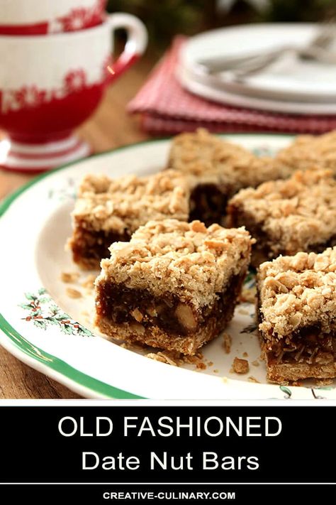 Date Bars Oatmeal, Date And Nut Bars, Date Nut Bars Recipe, Oatmeal Date Bars, Applesauce Bars, Date Nut Bars, Date Nut Bread, Cookie Bowls, Aldi Recipes