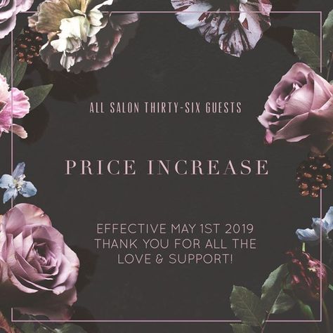 New & Current Clients!  Men & Women Read Please!! announcements!  The time has come where we will be doing our first overall price increase. We want to be able to keep providing more for our guests. With using the best products keep furthering our education and trying to be the best for our clients overall. This will be effective starting May 1st. If you have any questions dont hesitate to ask. We have new prices on our page under services.  We will be doing a Mothers Day special! Starting TODAY Price Increase Announcement Post, Price Increase Announcement Salon, Price Increase Announcement, Waxing Studio, Salon Designs, Hair Salon Design, Facebook Cover Images, Sugar Shack, Salon Suites