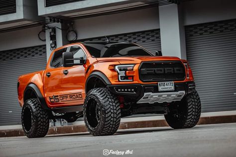 Thai Company Is Turning Ford Ranger Raptors Into F-150 Raptor Lookalikes | Carscoops Truk Ford, Ford Raptor Truck, Ford Explorer Accessories, Mobil Off Road, Raptor Truck, Ford F150 Raptor, Ford Trucks F150, Ford Ranger Raptor, Ranger Truck