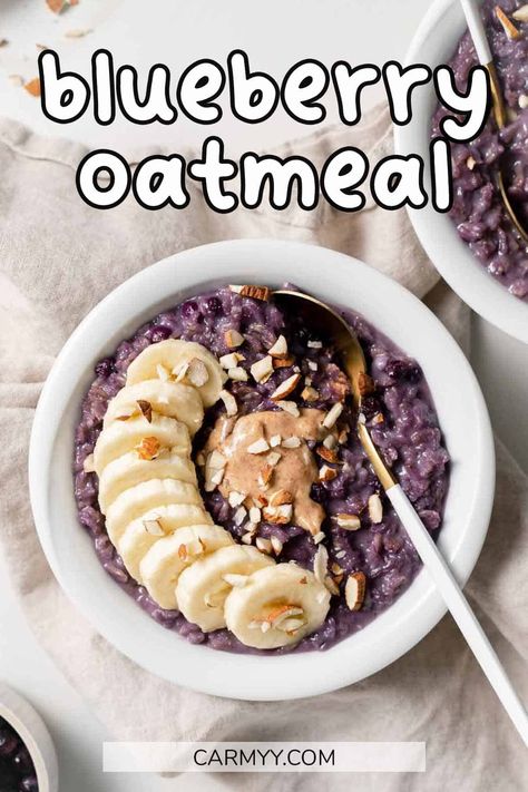 Blueberry Oatmeal Recipes, Blackberry Oatmeal, Blueberry Oats, Hot Oats, Best Overnight Oats Recipe, Healthy Breakfast Idea, Healthy Oatmeal Recipes, Breakfast Oatmeal Recipes, Blueberry Oat