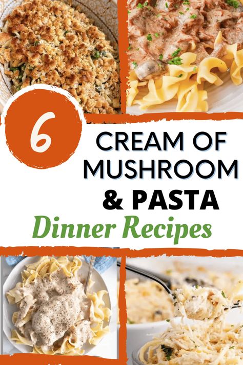 Cream Of Mushroom Soup Pasta, Comforting Dinner Recipes, Cream Of Mushroom Pasta, Casserole Pasta, Cream Of Mushroom Chicken, Chicken Tetrazzini Recipes, Pasta Bakes, Campbells Recipes, Slow Cooker Beef Stroganoff