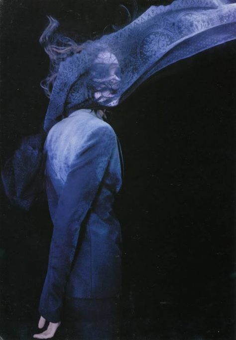 'The Gloomy Trips' by Les Cyclopes, styled by Olivier Theyskens using his own designs, 1997. Olivier Theyskens, Rhapsody In Blue, Negroni, Foto Inspiration, Belle Photo, Dark Art, The Wind, Deep Blue, Shades Of Blue