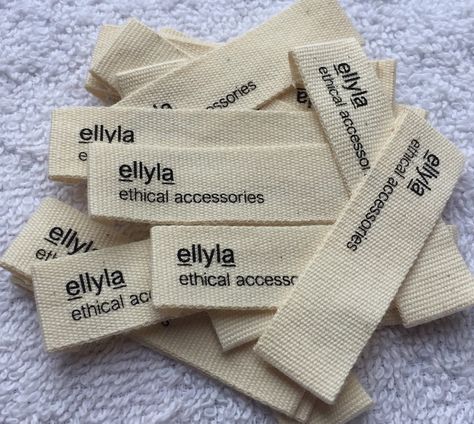 Hangtags And Labels, Handmade Labels, Clothing Labels Design, Hang Tags Clothing, Label Ideas, Bag Label, Custom Clothing Labels, Designer Labels, Packaging Ideas Business