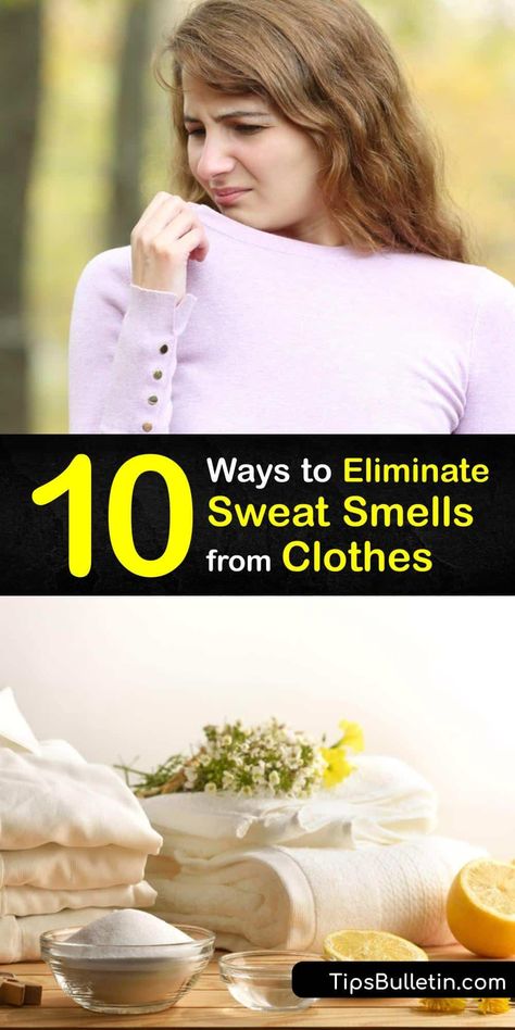 Sweat stains and sweat odor are common issues when washing gym clothes. When cleaning clothing, laundry detergent may not be enough to remove odor from your workout clothes. Discover home remedies for getting your clothes clean and smelling fresh. #remove #sweat #smell #clothes Remove Odor From Clothes, Underarm Smell, Smelly Underarms, Smelly Clothes, Smelly Armpits, Armpits Smell, Underarm Odor, Pampering Routine, Sweat Stains