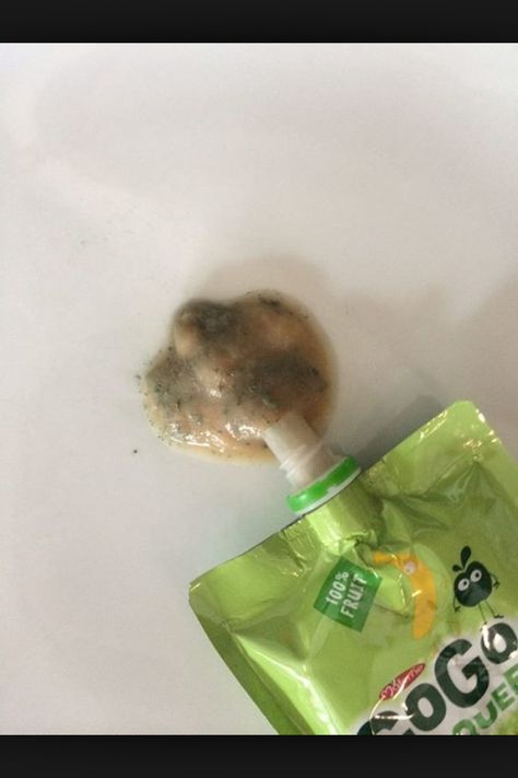 Moldy fruit pouch why I will never feed my baby one of these things. Moldy Fruit, Moldy Food, Drinkable Yogurt, Fruit Pouches, Gross Food, Paint Brush Art, Feeding Kids, Food Pictures, Fresh Food