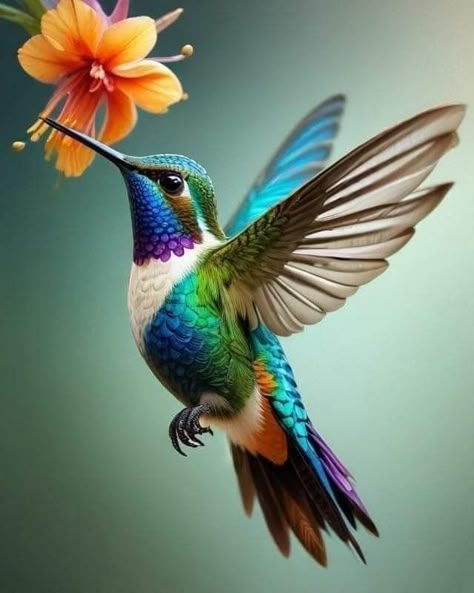 Cardinal Flying Tattoo, Cardinal Flying, Hummingbird With Flowers, Quetzal Bird, Hummingbird Drawing, Blue Hummingbird, Colorful Hummingbird, Hummingbirds Photography, Hummingbird Photos