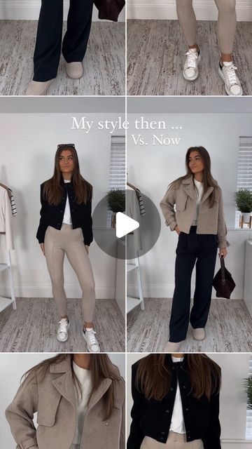 India-Rose 🦋 on Instagram: "My style then vs my style now! I still love the first jacket though 🤭🖤 Which look do you prefer!? 

#autumnstyle #fallfashion #autumnlooks 

🗝️ Style styling stylist basic basics capsule wardrobe idea ideas fashion inspo inspiration ootd outfit of the day grwm get ready with me getting dressed reel mix and match easy to put together staple simple minimal monochrome neutral tones classic classy chic smart casual dressy office work wear attire corporate teacher blogger transitional autumn fall looks" Chic Smart Casual, Basics Capsule Wardrobe, Basics Capsule, Minimal Monochrome, India Rose, Office Work Wear, Casual Dressy, Get Ready With Me, Getting Dressed