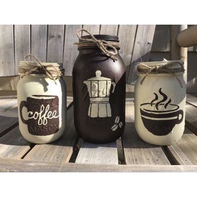 Coffee Jar Crafts, Coffee Mason Jar, Coffee Gift Sets, Coffee Jar, Mason Jar Kitchen, Blue Mason Jars, Coffee Jars, Ball Mason Jars, Mason Jar Crafts Diy