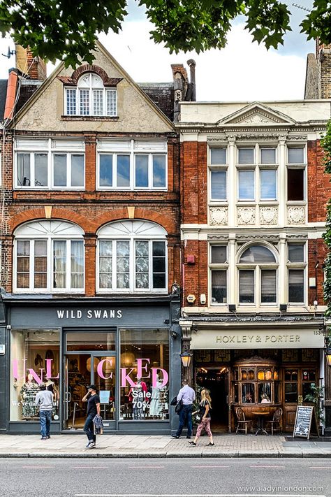 Shops on Upper Street, London Pretty Streets In London, Kensington High Street London England, Elizabeth Street London, Kensington High Street, Marylebone High Street, Spitafield Market London, London High Street, Where To Shop In London, Best Shops In London