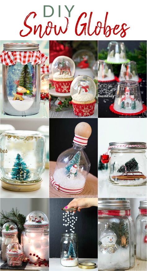 Snowman In A Jar Diy, Christmas Snowglobe Diy, Diy Snowglobe Ornament, Snow In A Jar, Snowglobe Ideas, Snowglobes Diy, Snowglobe Diy, Diy Snowglobes, Diy Snow Globes