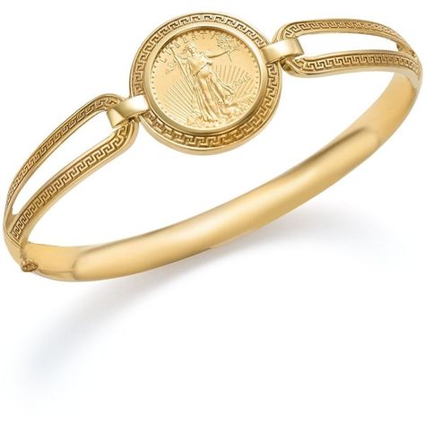 Coin Bangle Bracelet in 14K Yellow Gold - 100% Exclusive (€855) ❤ liked on Polyvore featuring jewelry, bracelets, yellow gold bangle bracelet, gold coin jewelry, hinged bracelet, gold bangle bracelet and 14k gold bangles Gold Coin Jewelry, Diamond Pendant Jewelry, Jewelry Casket, Yellow Gold Bangle, Coin Bracelet, Gold Pendant Jewelry, Bracelets Gold, Gold Jewelry Simple, Gold Bangles Design