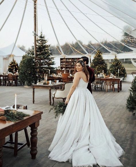 Christmas Tree Farm Wedding, Tree Farm Wedding, Forest Theme Wedding, December Wedding, Winter Bride, Brides Magazine, Martha Stewart Weddings, Tent Wedding, Tree Farm