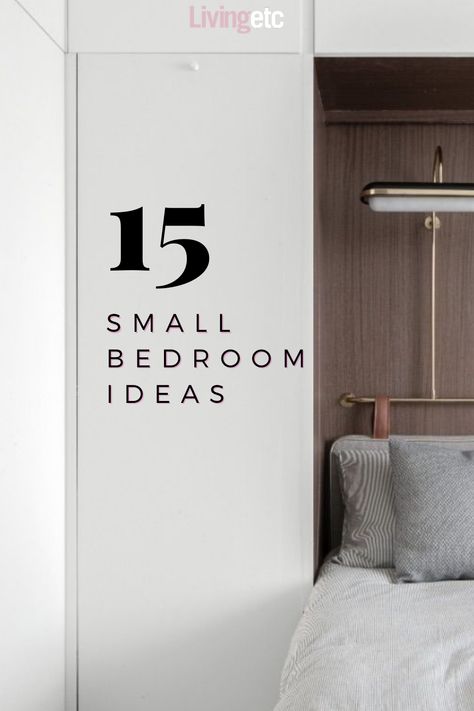 These small bedroom ideas prove that petite spaces can still be big on style.. #bedroomdesign #bedroomideas #smallbedroomdesign 3mx3m Bedroom Ideas, Minimal Bedroom Design Small Spaces, Small Bedroom Tall Ceilings, 11 Sqm Bedroom, Hotel Style Bedroom Small Spaces, 12x15 Bedroom Layout, Small Square Bedroom Layout, Gorgeous Bedrooms Luxury, 4x4 Bedroom Design