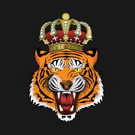 Check out this awesome 'Tiger+King' design on @TeePublic! Tiger Png Hd, Tiger Black Background, Tiger King Logo, Tiger Vector Design, Good Morning Posters, King Tiger, Huawei Wallpapers, Tiger King, Tiger Illustration