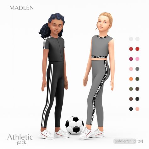 Athletic Pack for Kids | Madlen on Patreon The Sims 4 Bebes, Toddler Cc Sims 4, Lotes The Sims 4, Sims 4 Toddler Clothes, Sims 4 Tsr, Sims Baby, Sims 4 Cc Kids Clothing, The Sims 4 Pc, Pelo Sims