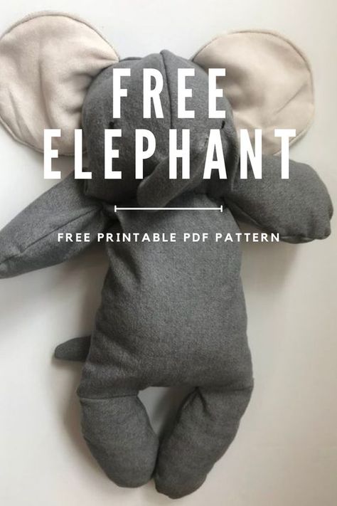 Here's a free printable PDF pattern for this stuffed elephant! Grab your elephant sewing pattern, then follow along with my photo tutorial! Lovey Sewing Pattern, Elephant Sewing Pattern, Sewing Pdf Pattern, Sewing Pattern Free, Stuffed Elephant, Elephant Quilt, Lovey Pattern, Softie Pattern, Soft Toy Patterns