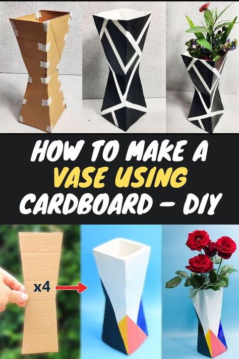 How to make a Vase using Cardboard and white cement, just follow the easy steps in the video and you are going to learn how to make it. Paper Mache Vase Design, Diy Floor Vase, Cd Mosaic, Clay Sculpture Art, Concrete Creations, Vases Design, Cardboard Creations, Recycle Design, Cardboard Diy