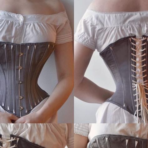 Before the Automobile on Instagram: "I never got around posting about it, but I made this short and lightweight corset earlier this year after the French c. 1860 corset pattern in Corsets and Crinolines. #corset #historicalcostuming #corsetmaking #sewing #vintagestylenotvintagevalues" 1860 Corset, 19th Century Corset, Corset Patterns, Waist Corset, Dress History, Corset Pattern, Corset Fashion, Vintage Suits, Sewing Items