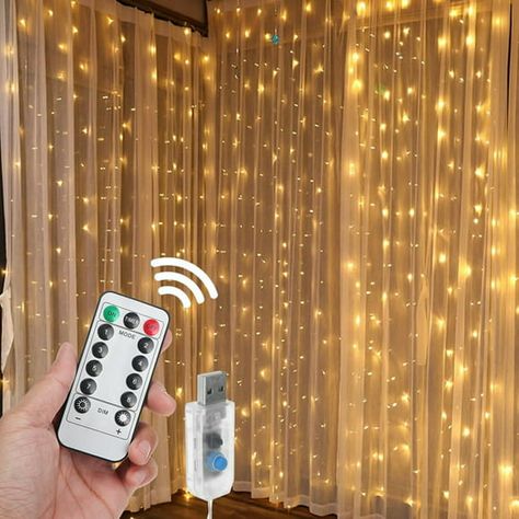 Lighting For Room, Girls Room Unicorn, Starry Christmas, Fairy Light Curtain, Garden Wedding Party, Starry String Lights, Light Fairy, Christmas Light Installation, Led Curtain Lights