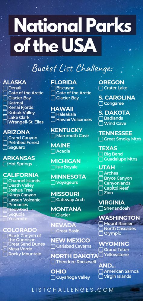 Usa Bucket List, Les Continents, National Park Road Trip, National Parks Usa, National Parks Trip, Destination Voyage, List Ideas, Us National Parks, Future Travel